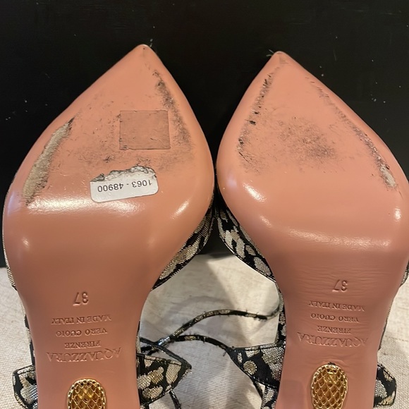 Aquazzura Very Matilda Pump Cheetah Metal Jacquard/Suede - Picture 3 of 6